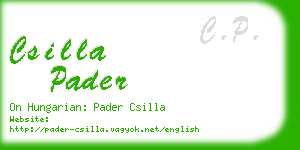 csilla pader business card